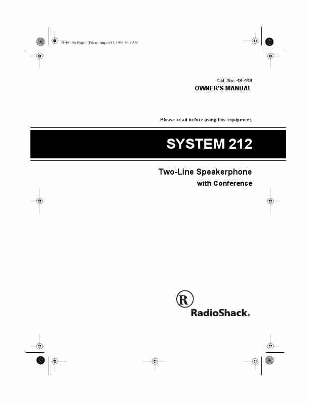 Radio Shack Conference Phone SYSTEM 212-page_pdf